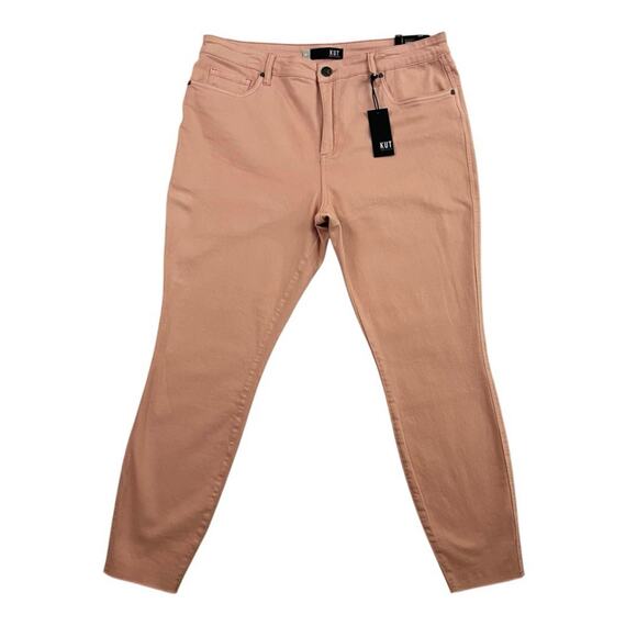 Kut from the Kloth Jeans Womens 16 Pink Hi Rise Connie Raw Hem Skinny Jeans - Picture 1 of 16